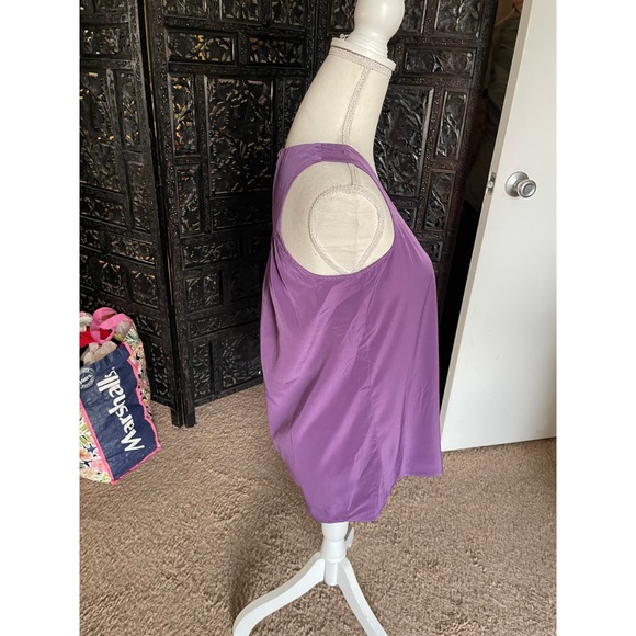 Eclair Womens Regular Fit V-Neck Tank Top Pleated Wide Strap Back Zip Size XS - Picture 6 of 8